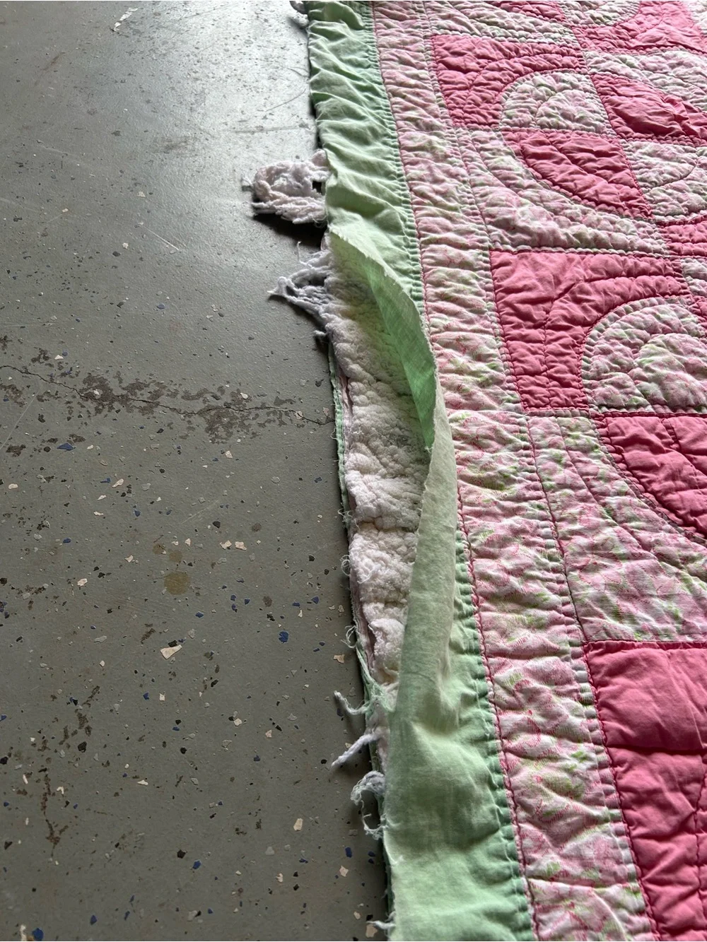 Pink Floral vintage handmade  Quilt - Home Bedding